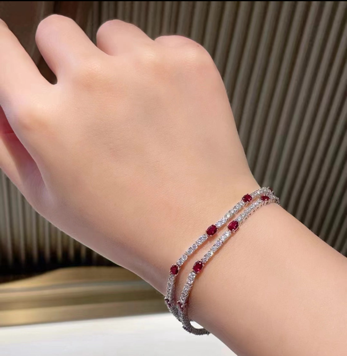 Ruby Double Chain Bracelet