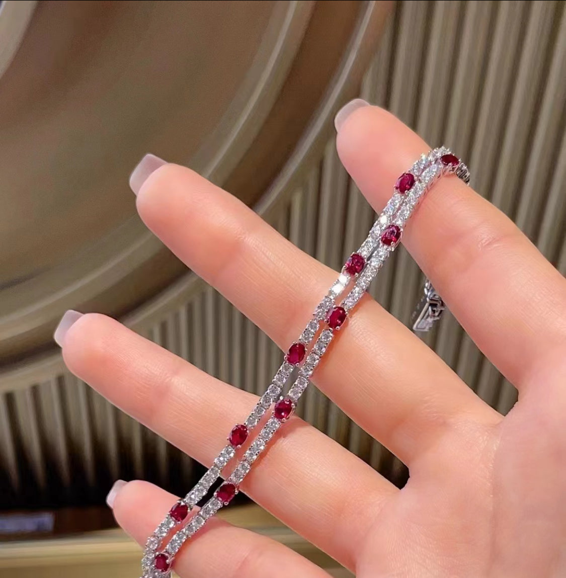 Ruby Double Chain Bracelet