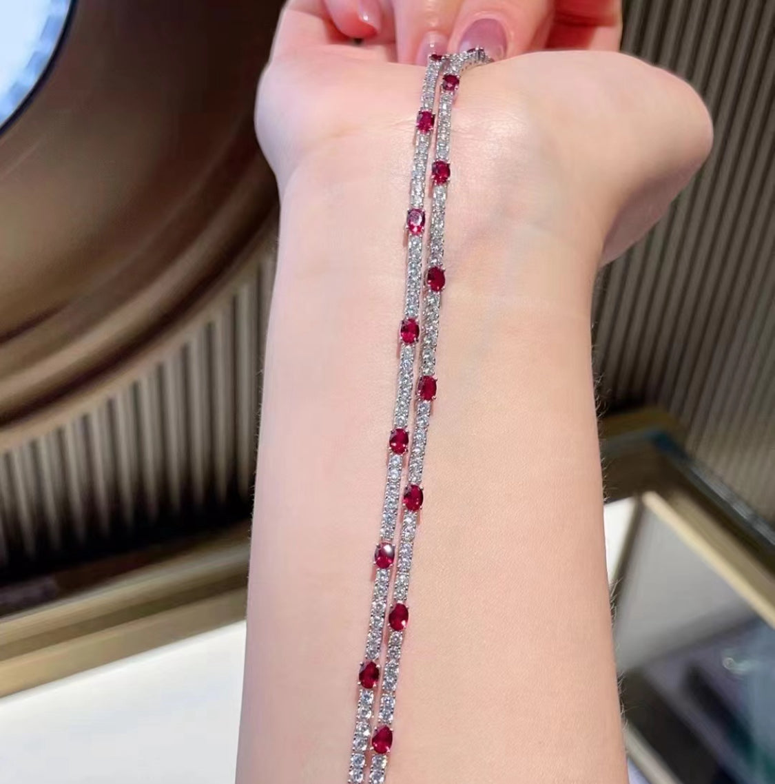 Ruby Double Chain Bracelet