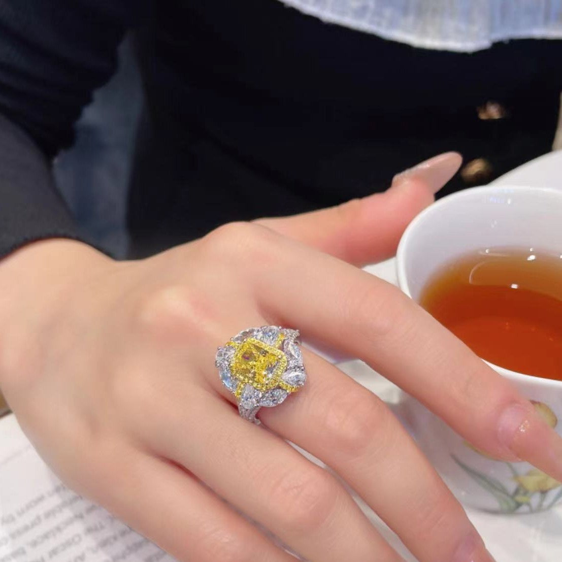 Yellow Sapphire Cocktail Ring