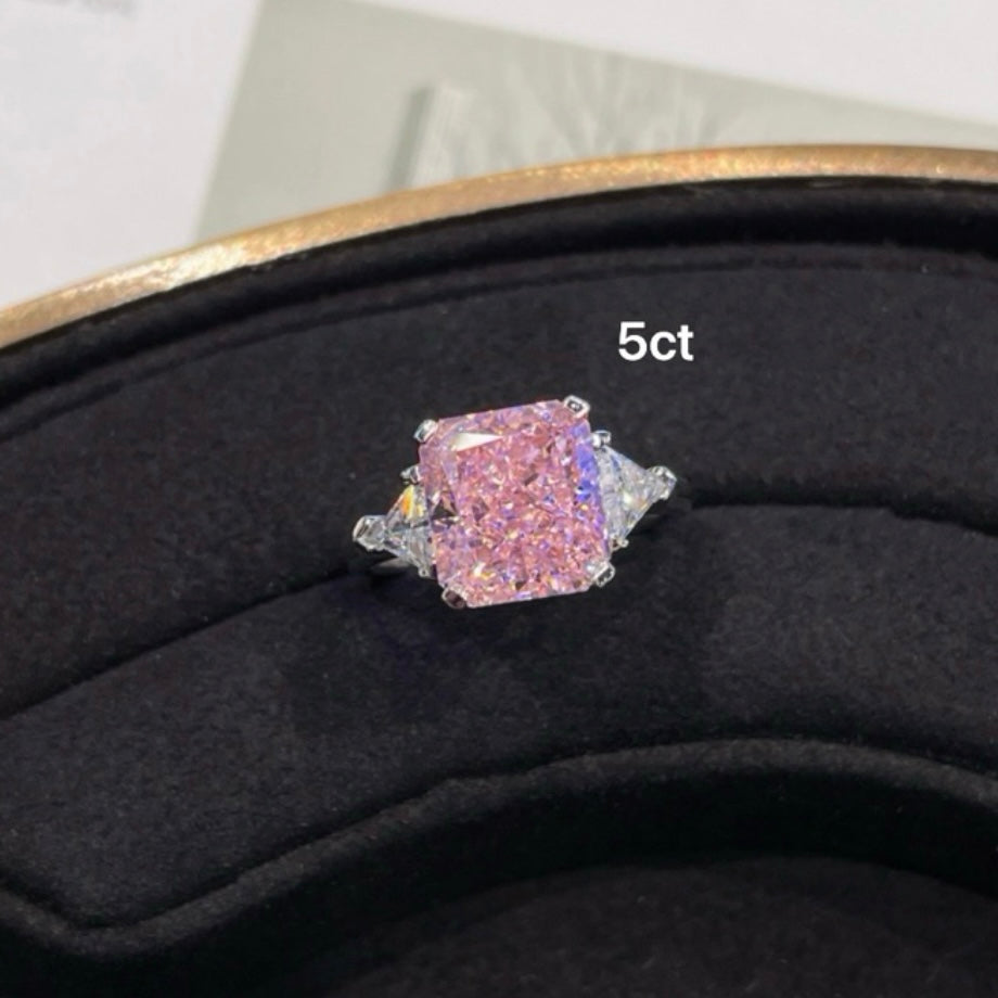 Princess Cut Pink Sapphire Cocktail Ring