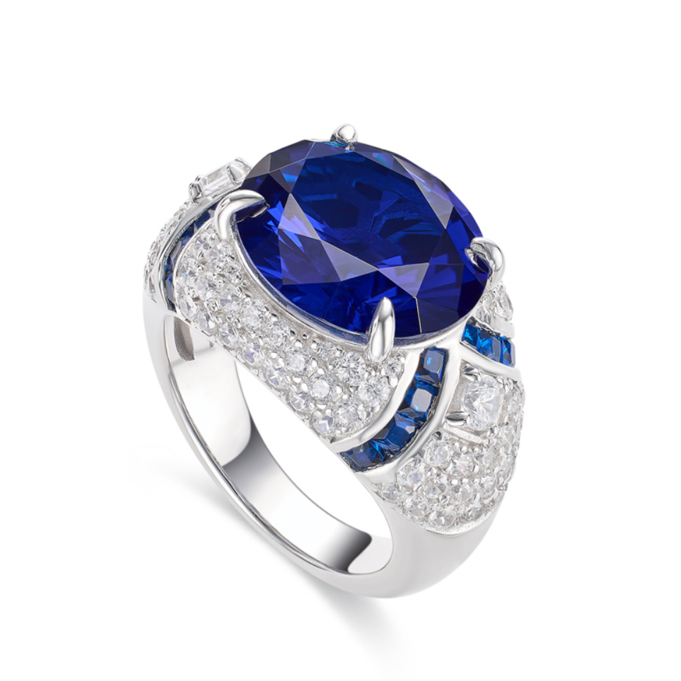 Art Deco Sapphire Cluster Ring