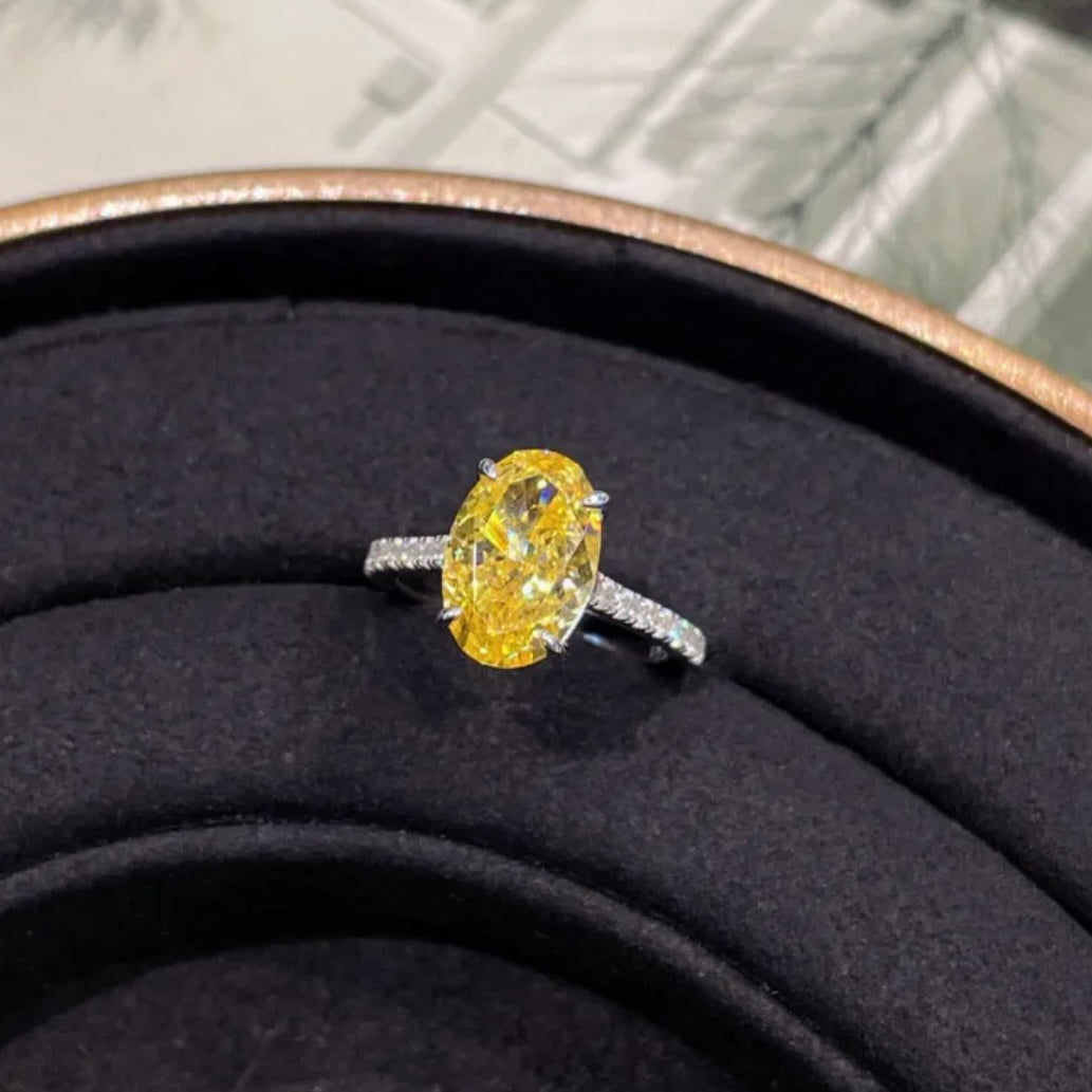Marquise Cut Yellow Sapphire Solitaire Ring