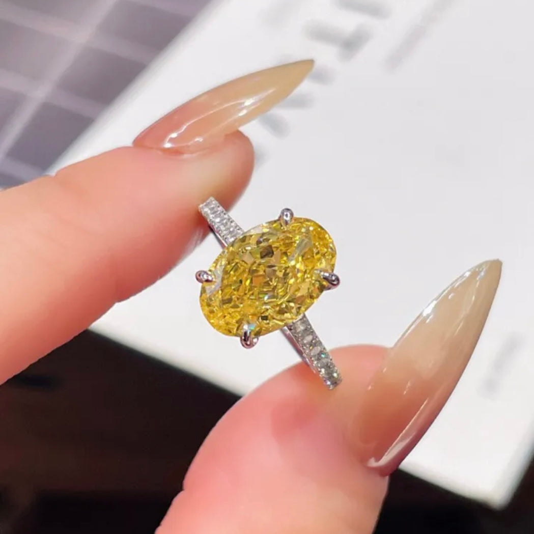 Marquise Cut Yellow Sapphire Solitaire Ring