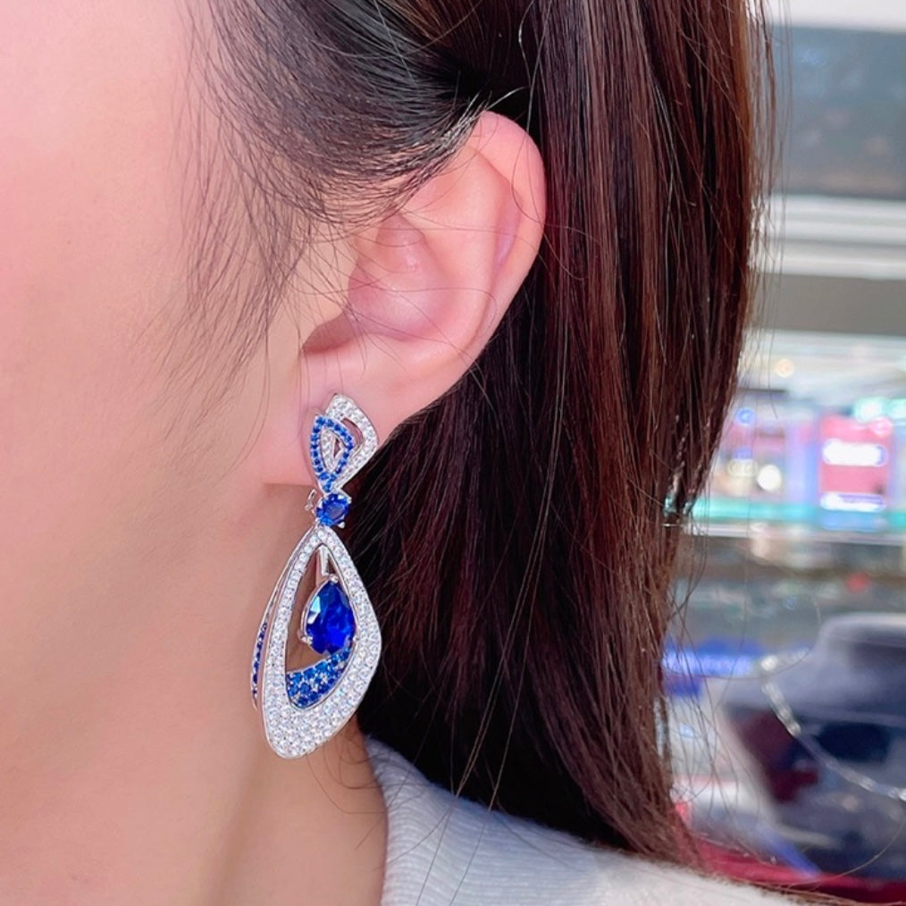 Teardrop Ruby or Sapphire Earrings