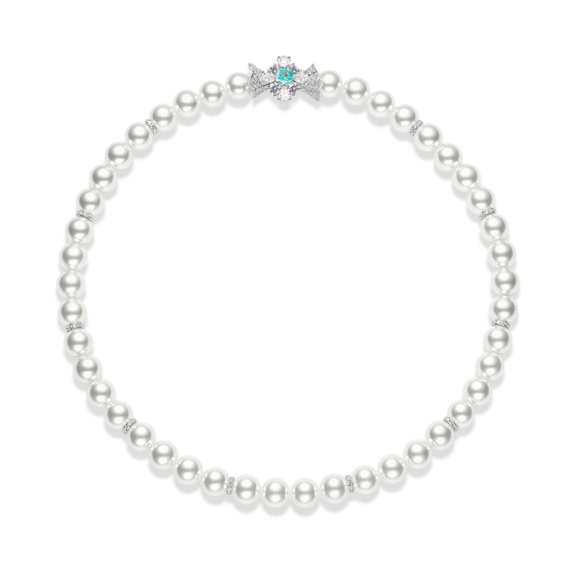 Pearl Necklace with Paraiba