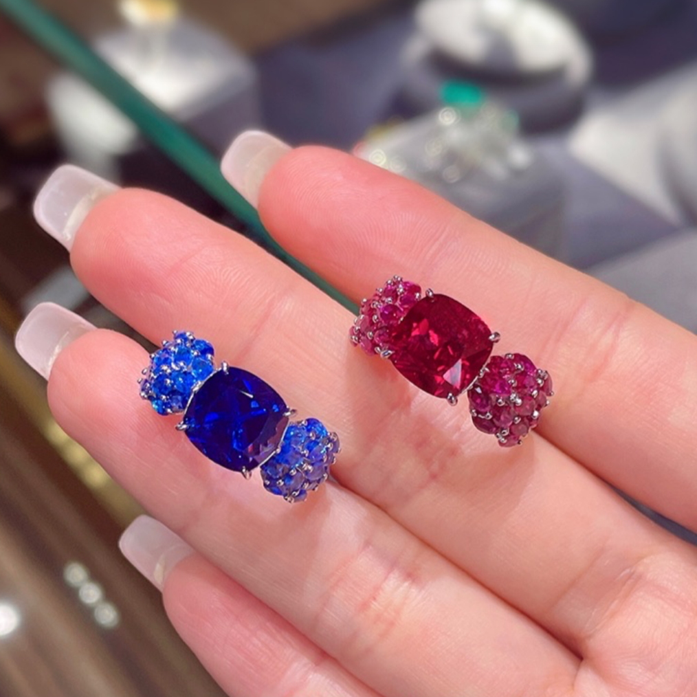 Solitaire Cushion Sapphire or Ruby Ring