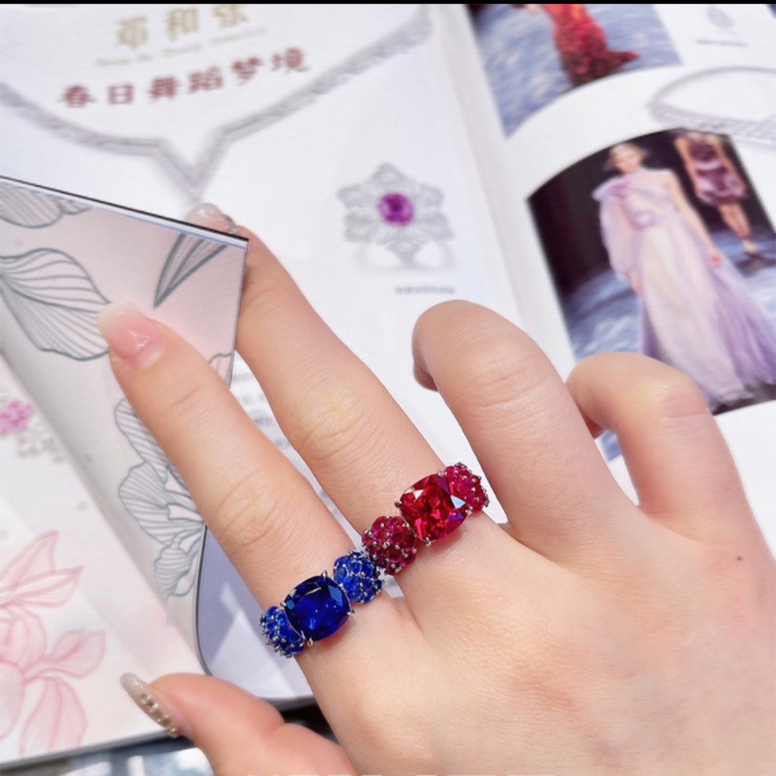Solitaire Cushion Sapphire or Ruby Ring