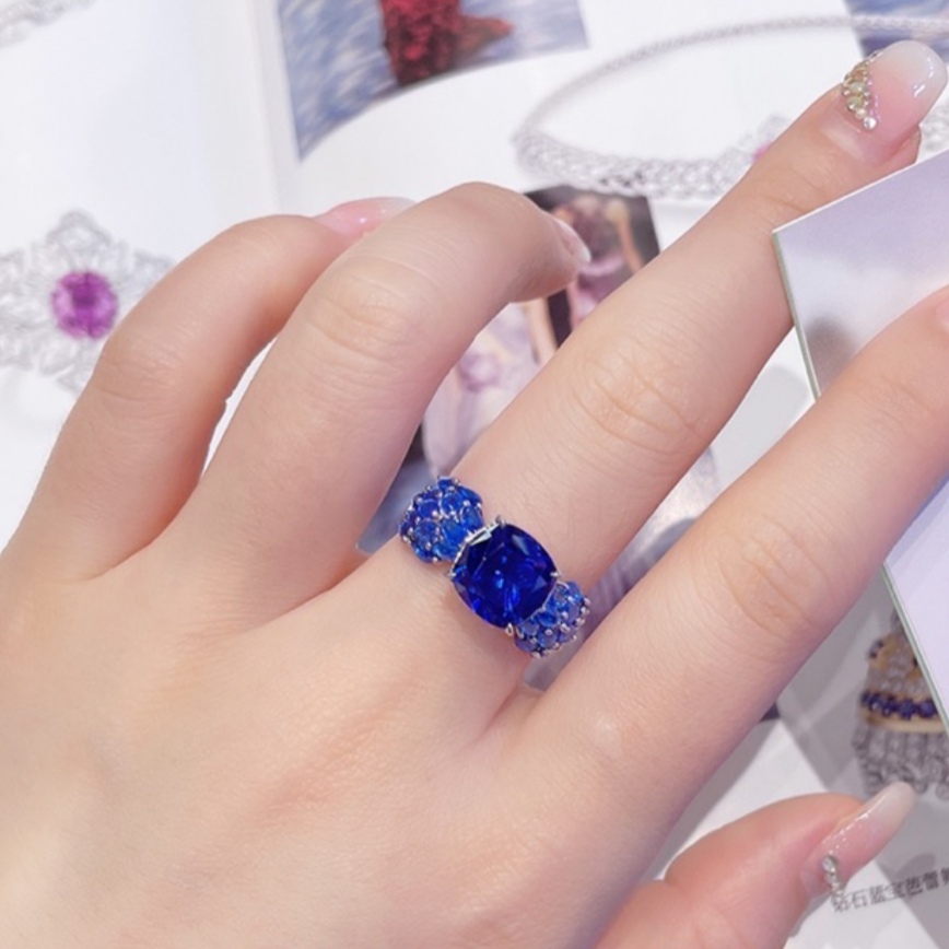 Solitaire Cushion Sapphire or Ruby Ring
