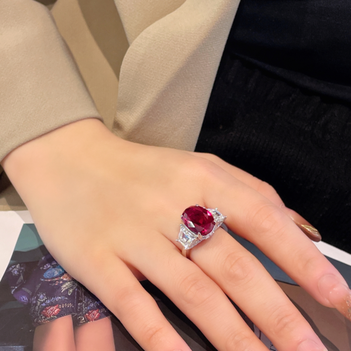 Solitaire Oval Ruby Ring