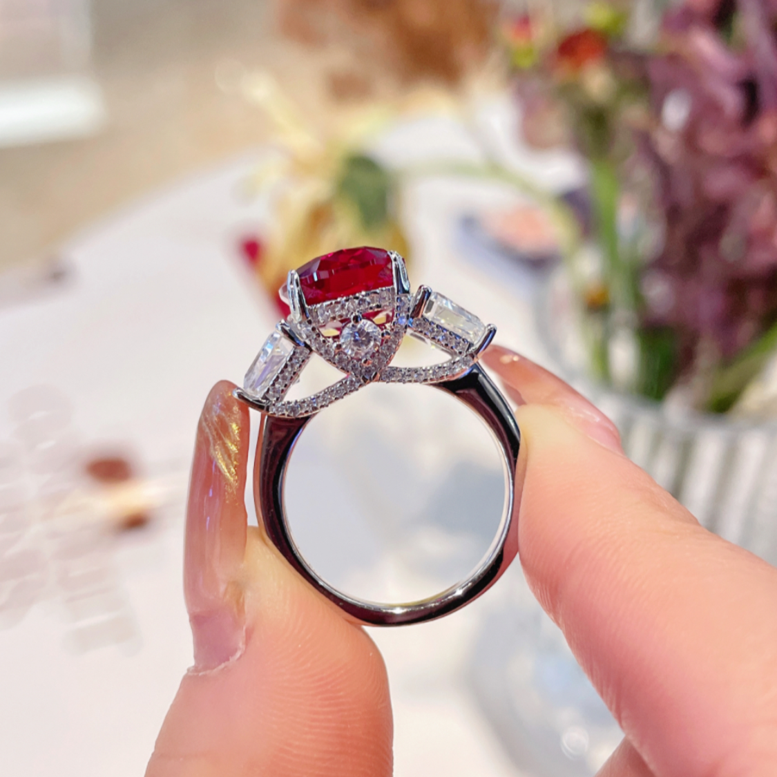 Solitaire Oval Ruby Ring