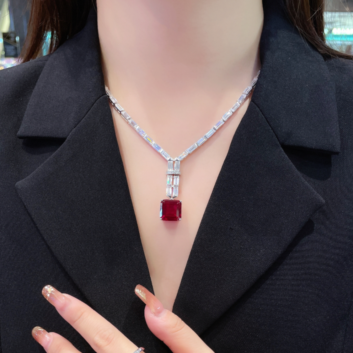 Imperial Ruby Pendant Necklace