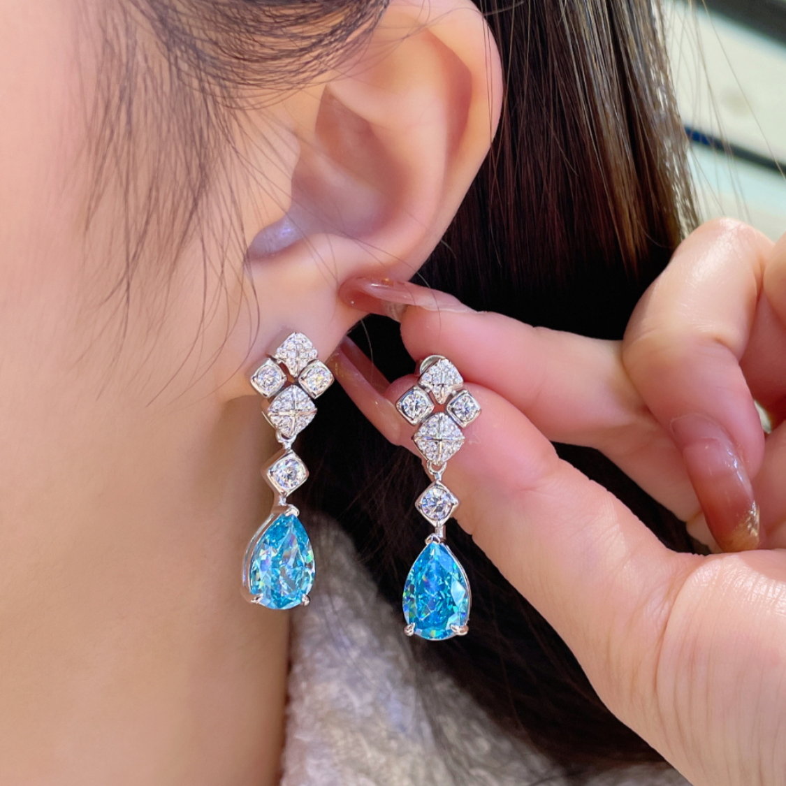 Aquamarine Cocktail Earrings