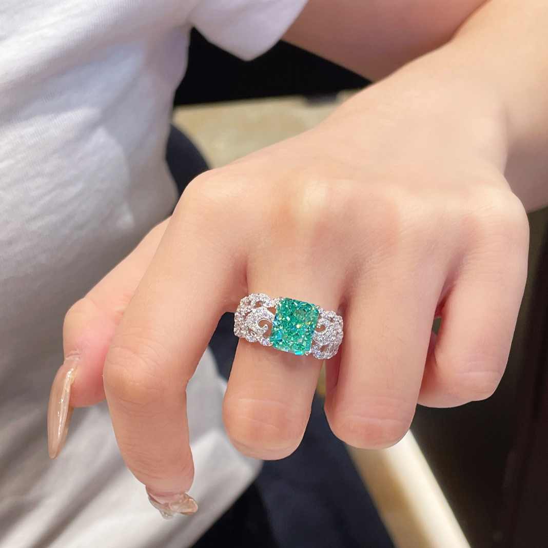 Neon Green Paraiba Cocktail Ring