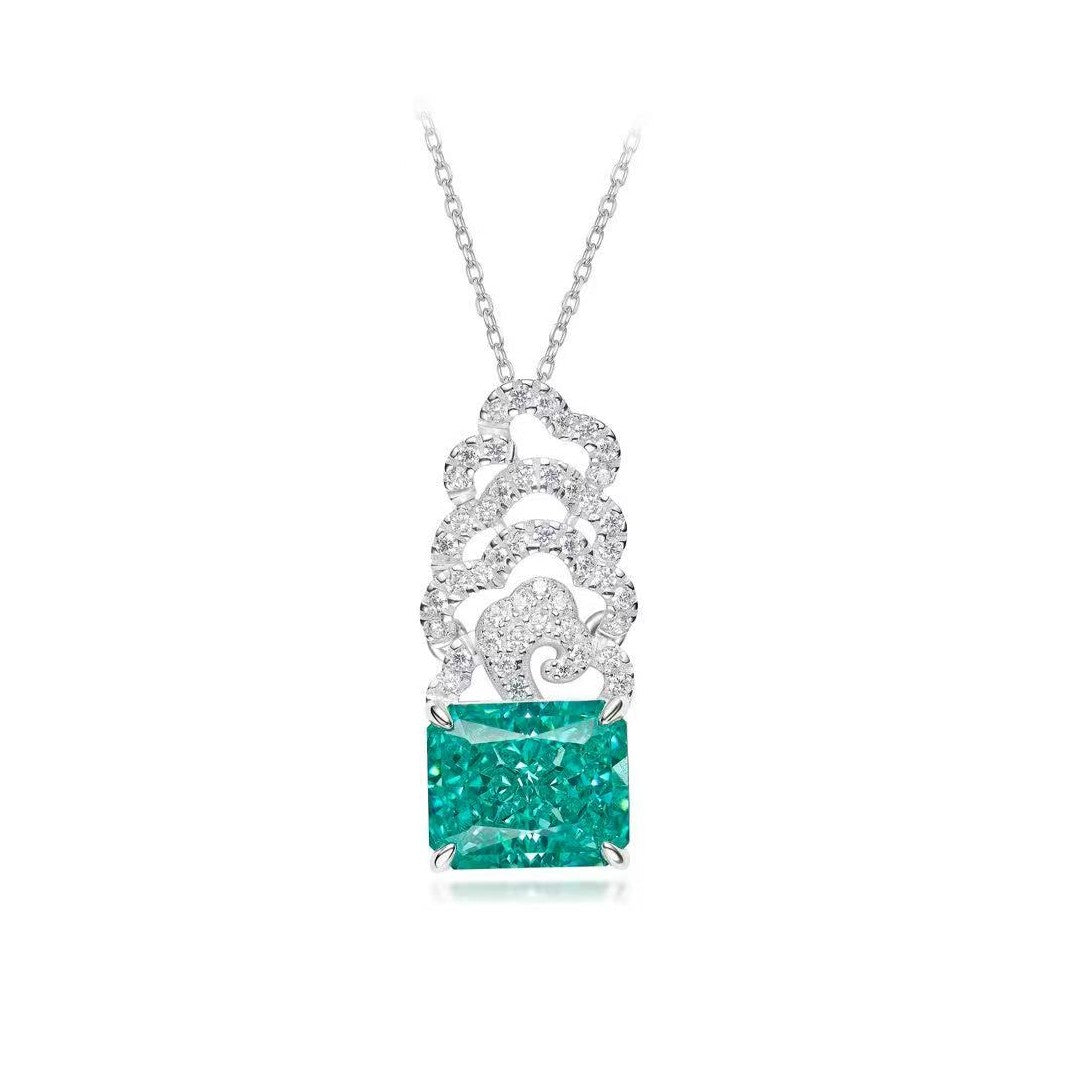 Neon Green Paraiba Pendant Necklace