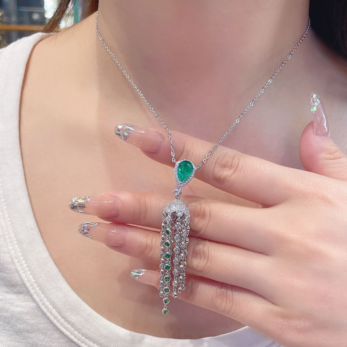 Emerald Drop Necklace