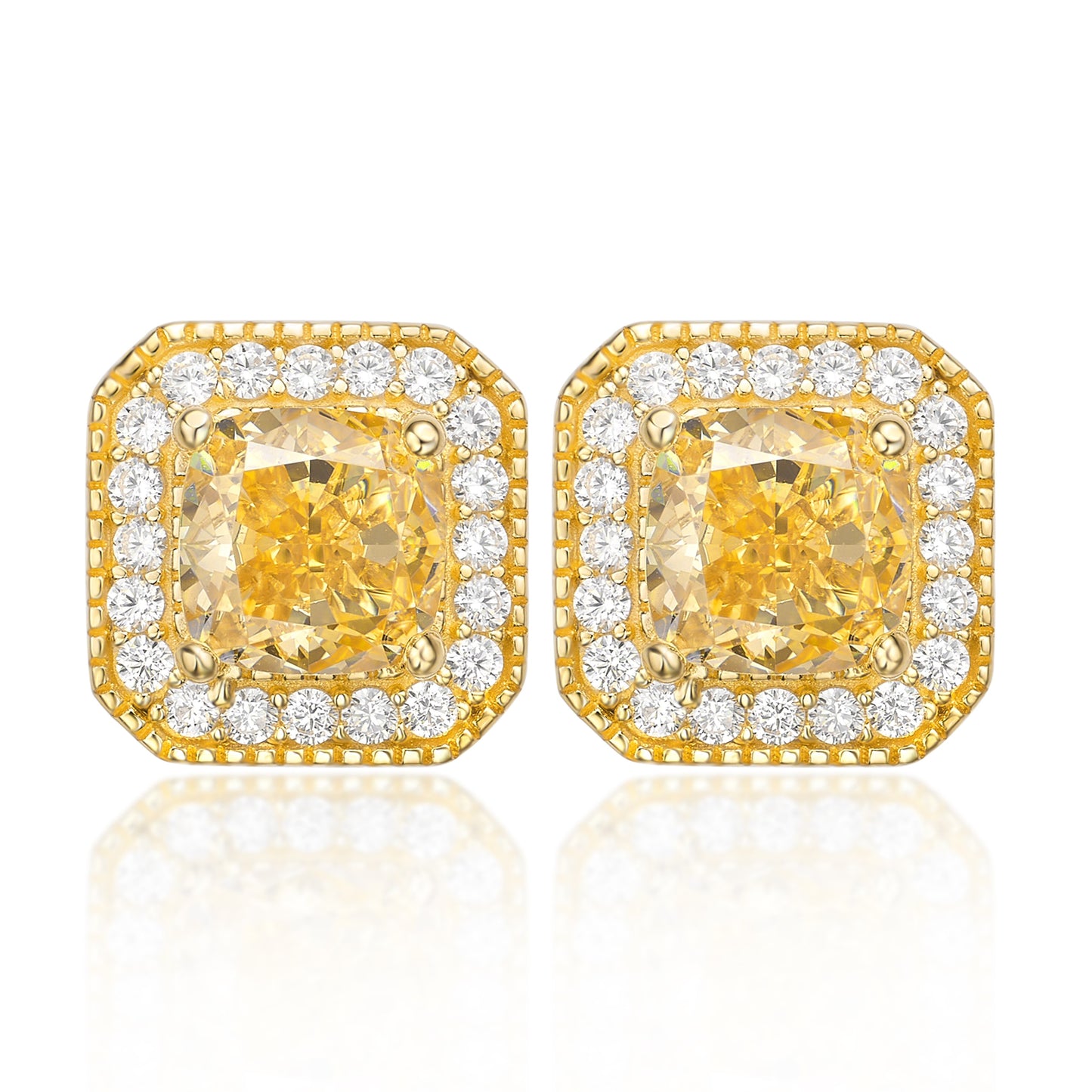 Radiant Cut Yellow Sapphire Set