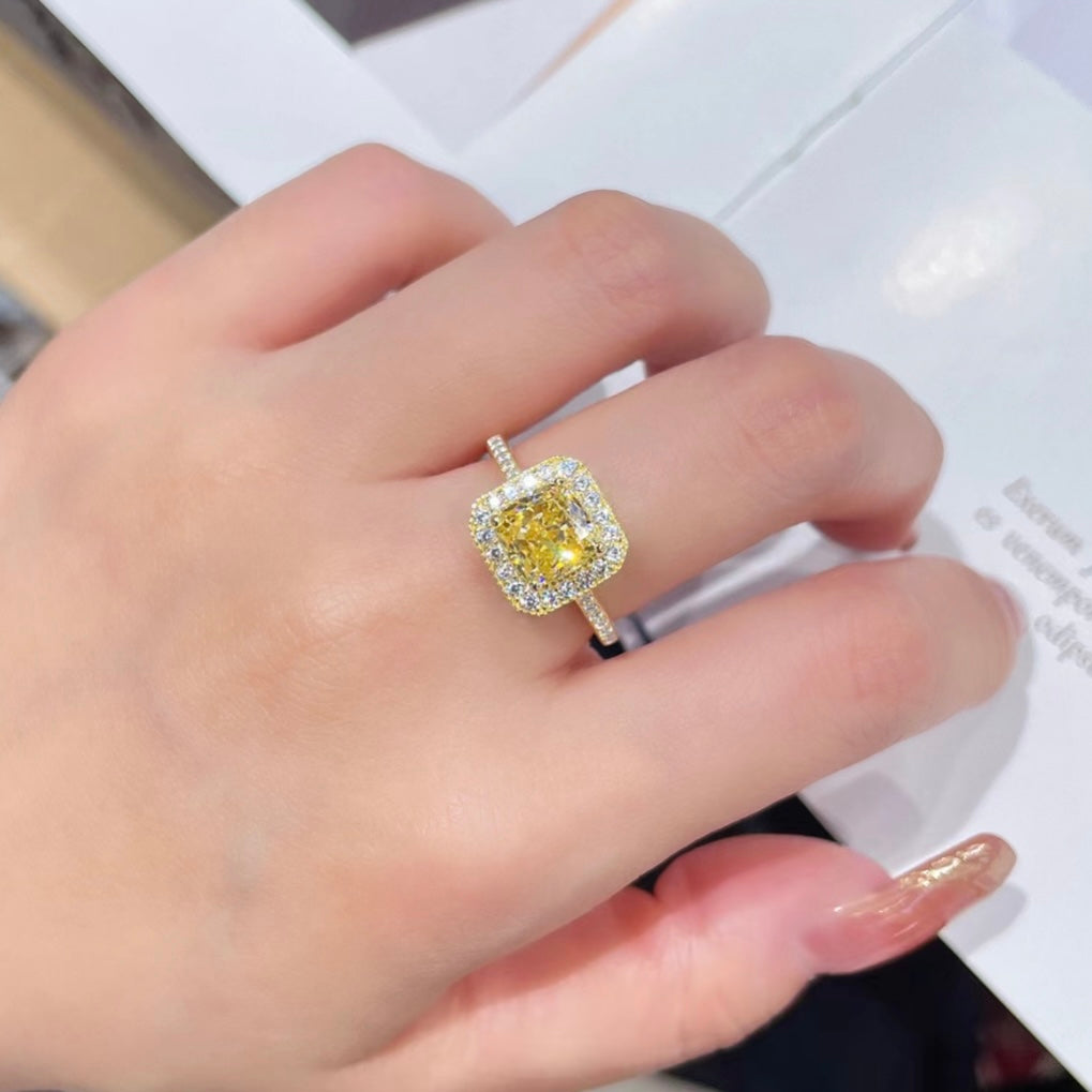 Radiant Cut Yellow Diamond Cocktail Ring