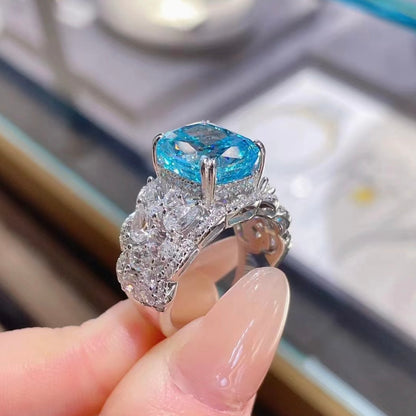 Aquamarine Diamond Cocktail Ring