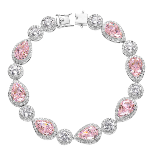 Pink Diamond Pear Cut Bracelet