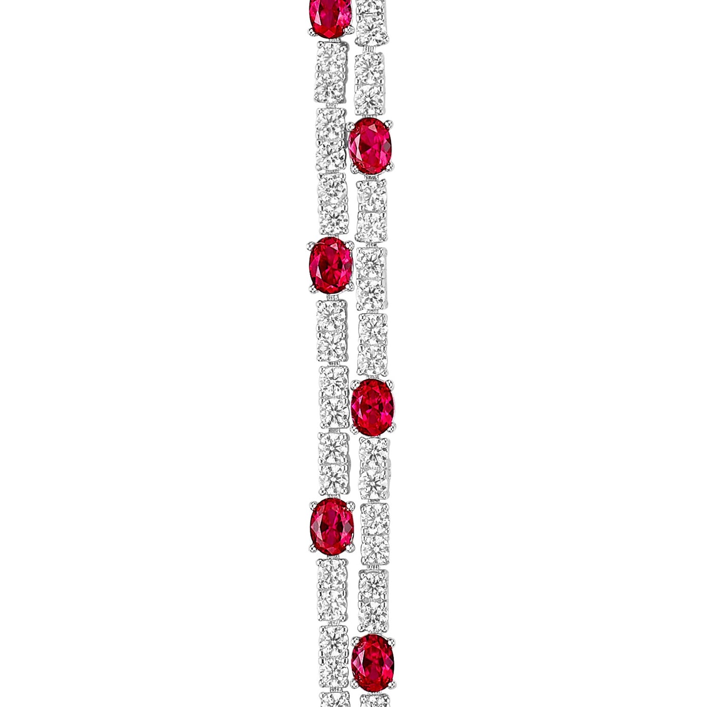 Ruby and Diamond Double Chain Bracelet