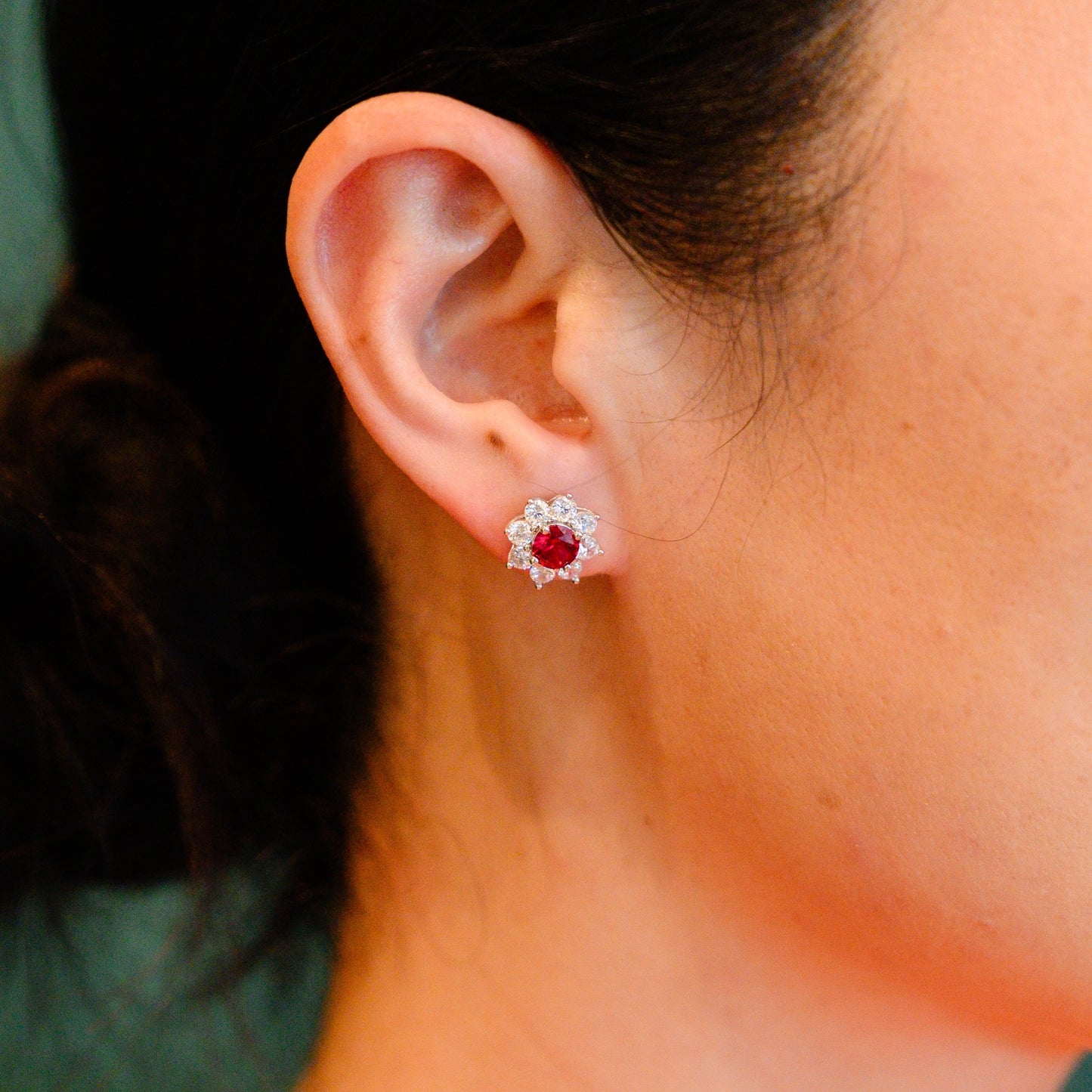 Ruby Sun Stud Earrings