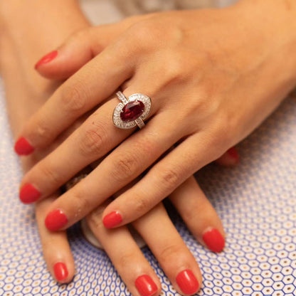 Ruby Sunrise Cocktail Ring