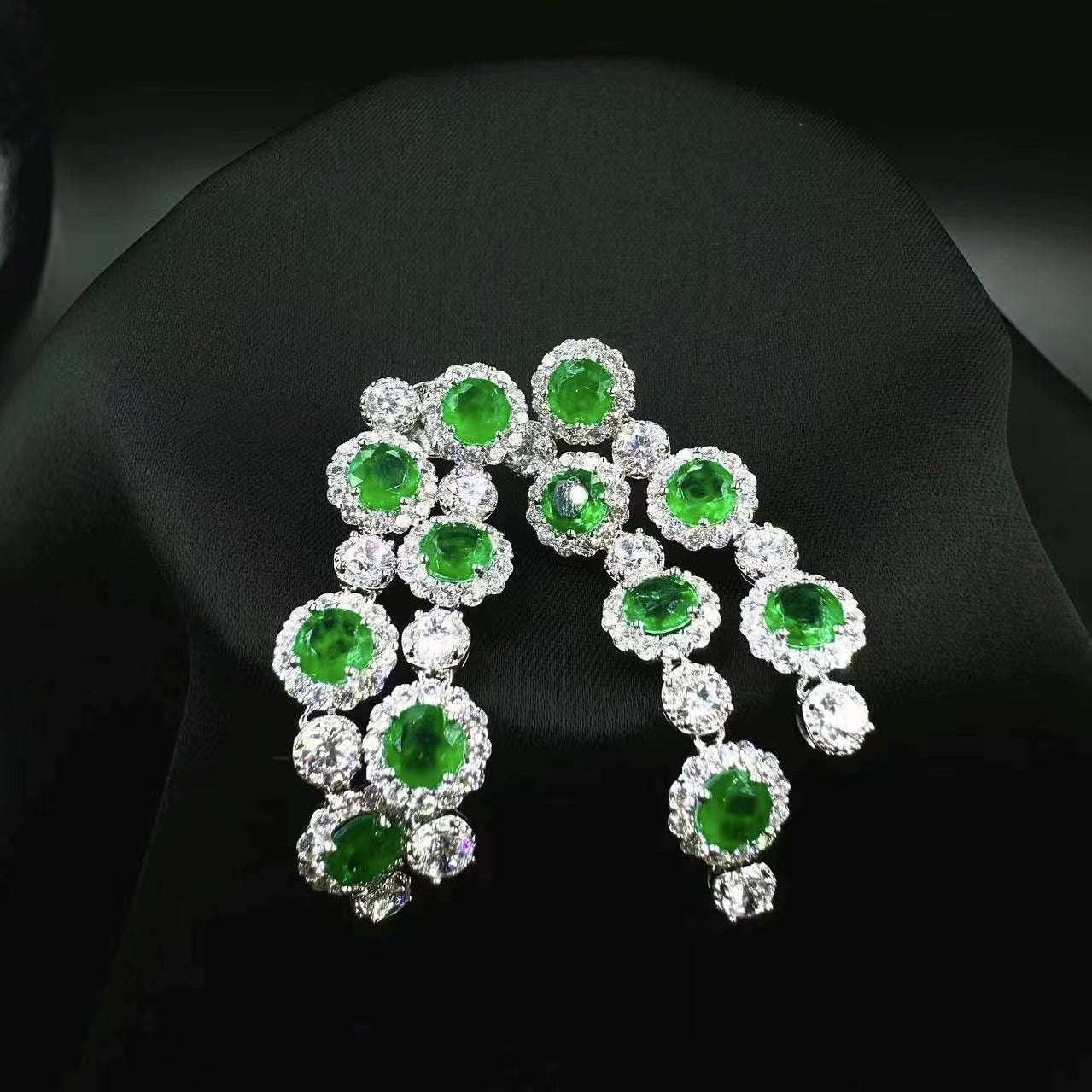 Emerald Twin Dangle Earrings