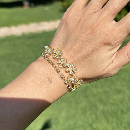 Daisy Diamond Gold Bracelet