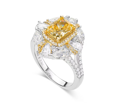 Yellow Diamond Cocktail Ring