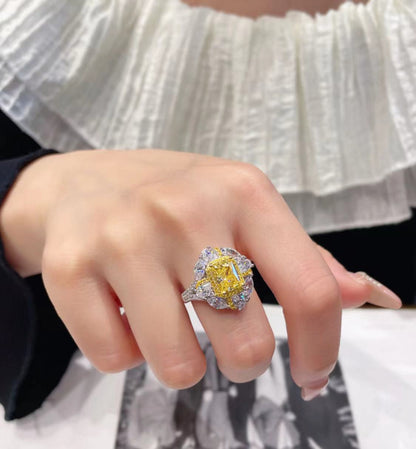 Yellow Diamond Cocktail Ring