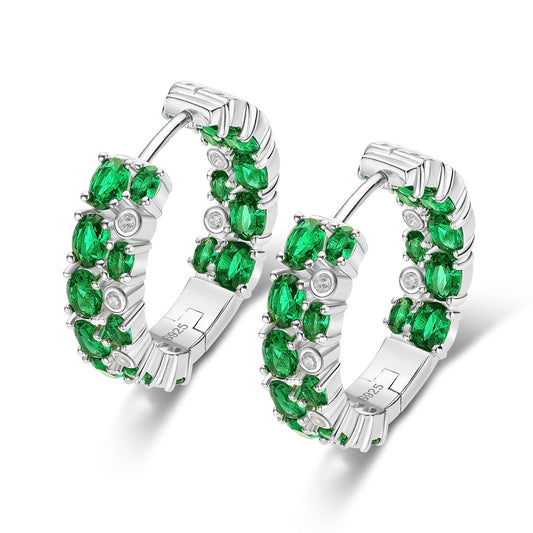 Emerald Hoop Earrings