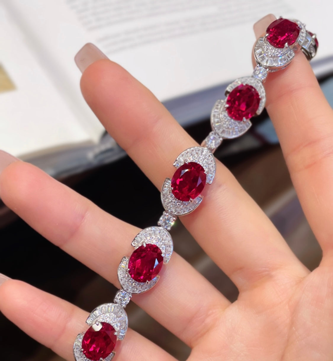 Ruby Art Deco Tennis Bracelet