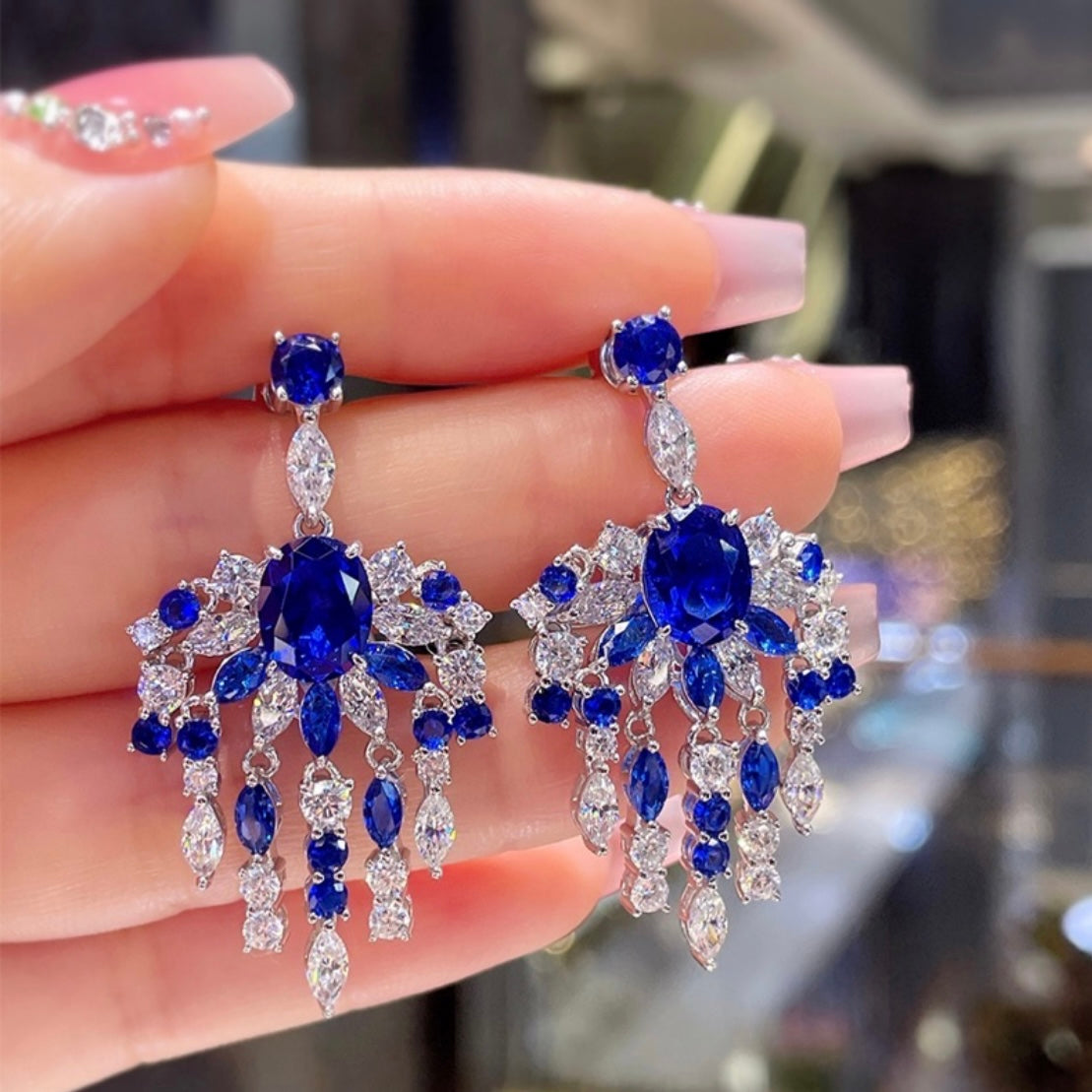 Sapphire Chandelier Earrings