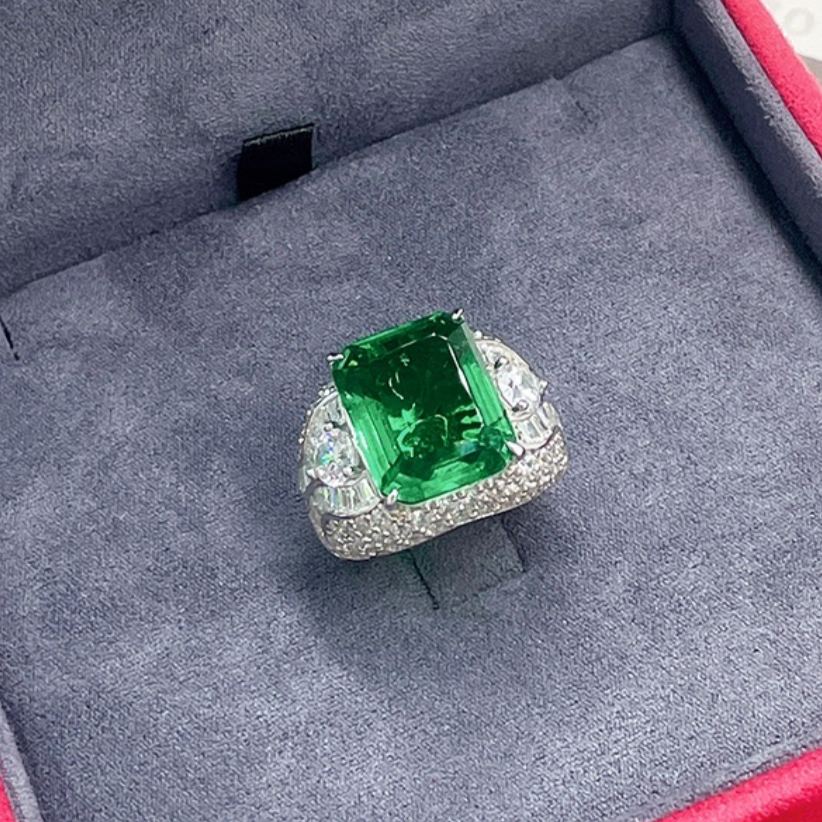 Emerald and Diamond Cocktail Ring