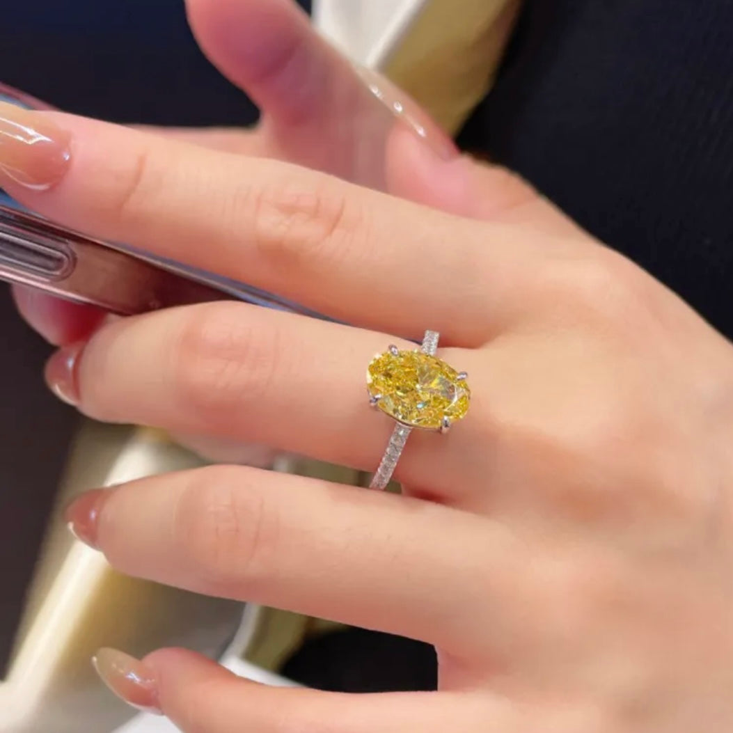 Marquise Cut Yellow Diamond Solitaire Ring