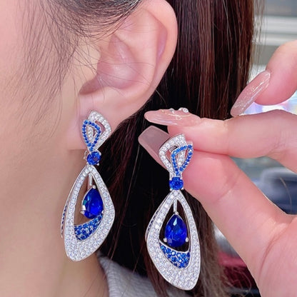 Teardrop Ruby or Sapphire Diamonds Earrings