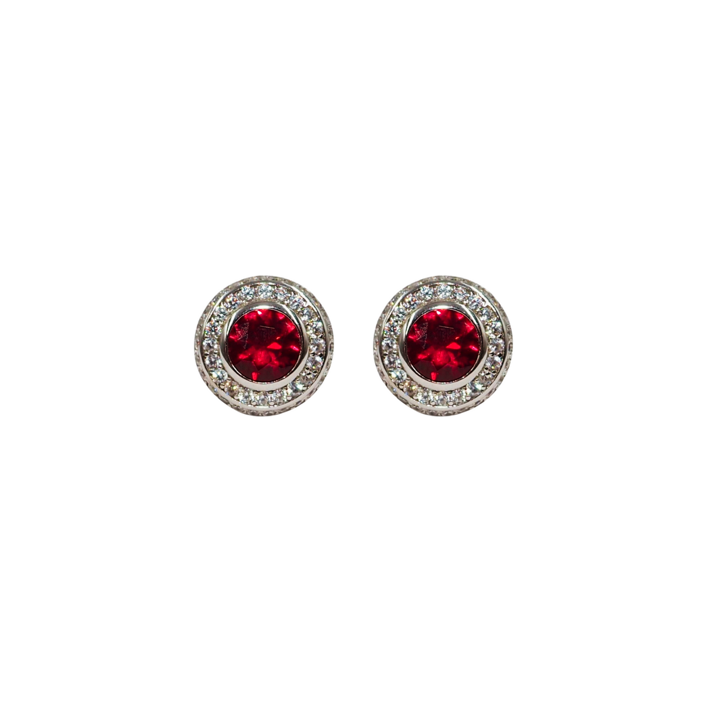 Ruby Macaron Stud Earrings