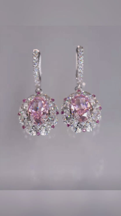 Pink Sapphire Drop Earrings