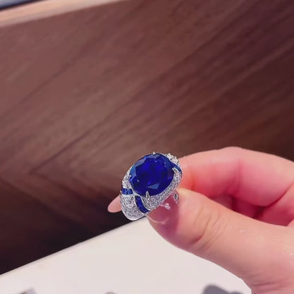 Art Deco Sapphire Cluster Ring