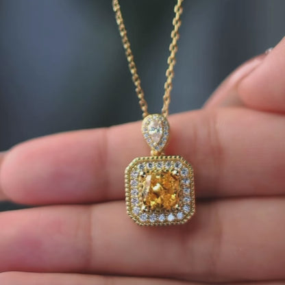 Radiant Cut Yellow Diamond Set