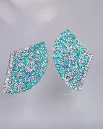 Paraiba Fan Cluster Earrings