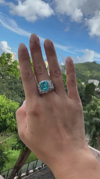 Aquamarine Diamond Cocktail Ring