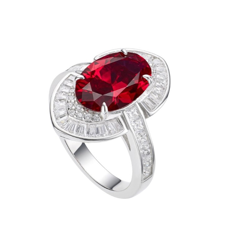 Ruby Sunrise Cocktail Ring