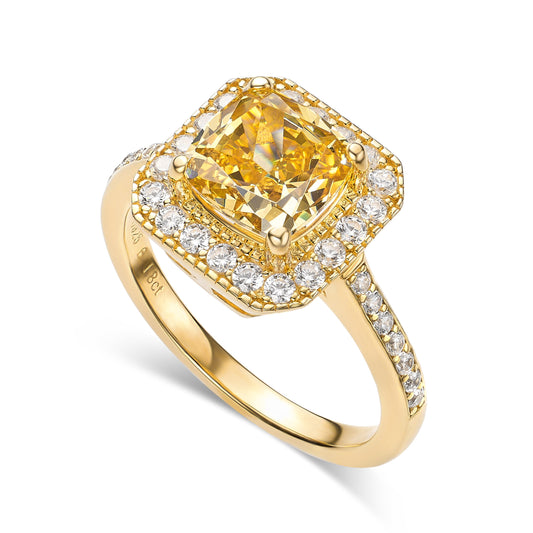 Radiant Cut Yellow Diamond Cocktail Ring