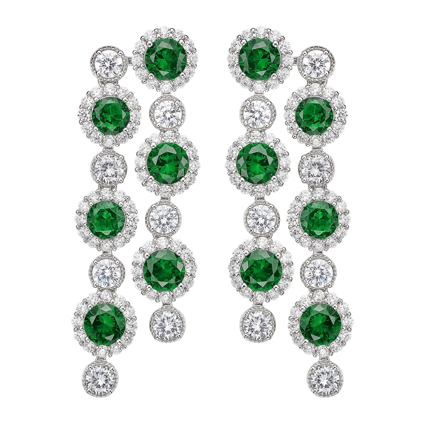 Emerald Twin Dangle Earrings