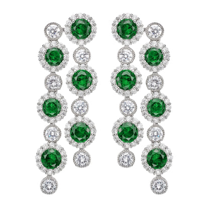 Emerald Twin Dangle Earrings