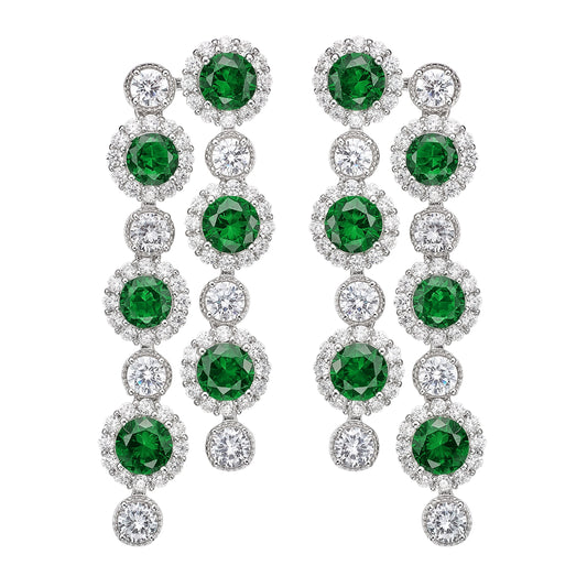 Emerald Twin Dangle Earrings